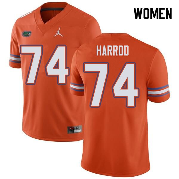 NCAA Florida Gators Will Harrod Women's #74 Jordan Brand Orange Stitched Authentic College Football Jersey KGQ6464II